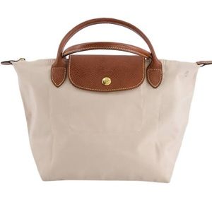 Longchamp Medium Le Pliage Shoulder Tote Beige